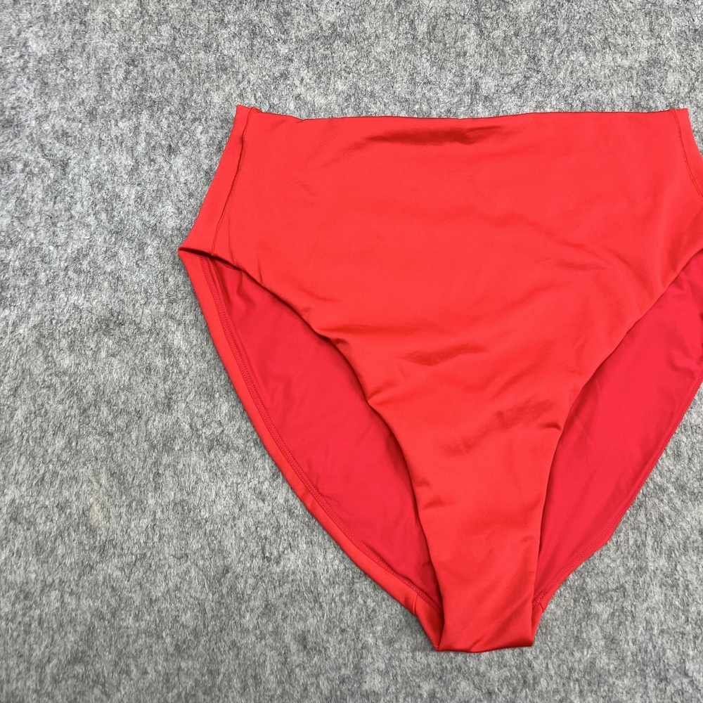 Left On Friday Swim Bottoms Womens 2XL Red Hi Hi High Waisted Bikini Swimwear - Picture 2 of 13